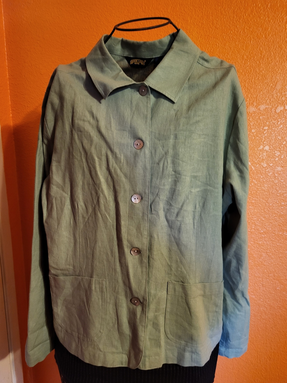 Women’s Light Green Utility Button-Front Jacket